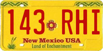 NM license plate 143RHI