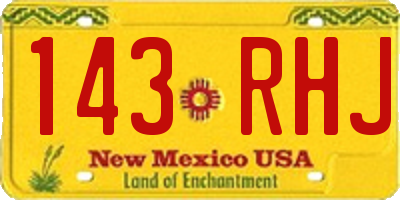 NM license plate 143RHJ