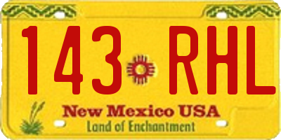 NM license plate 143RHL