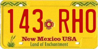 NM license plate 143RHO