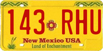 NM license plate 143RHU