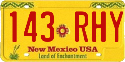 NM license plate 143RHY