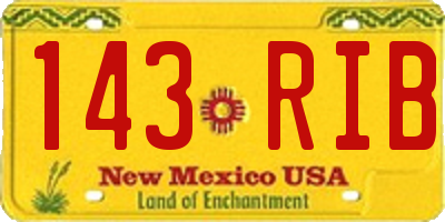 NM license plate 143RIB
