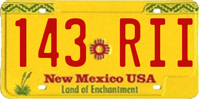NM license plate 143RII