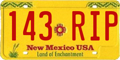 NM license plate 143RIP