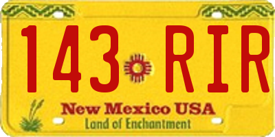 NM license plate 143RIR