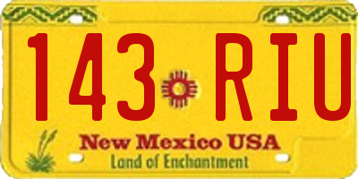 NM license plate 143RIU