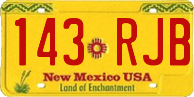 NM license plate 143RJB