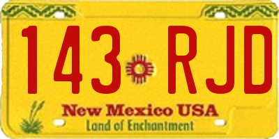 NM license plate 143RJD