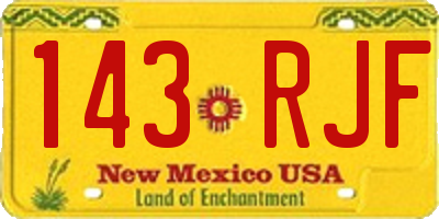 NM license plate 143RJF