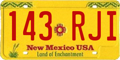 NM license plate 143RJI