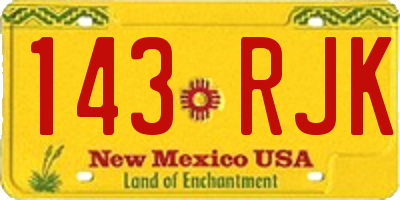 NM license plate 143RJK