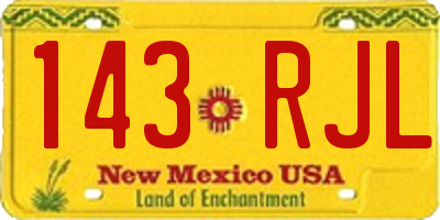 NM license plate 143RJL