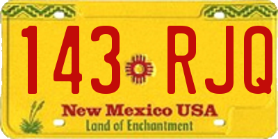 NM license plate 143RJQ