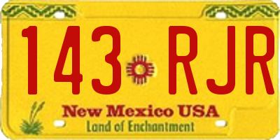 NM license plate 143RJR