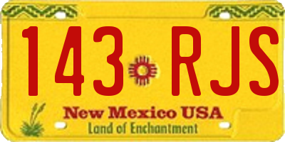 NM license plate 143RJS