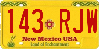 NM license plate 143RJW