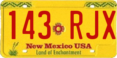 NM license plate 143RJX
