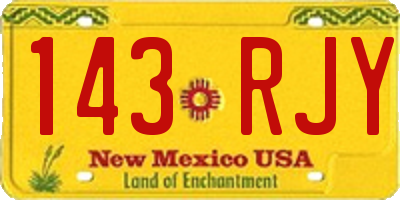 NM license plate 143RJY