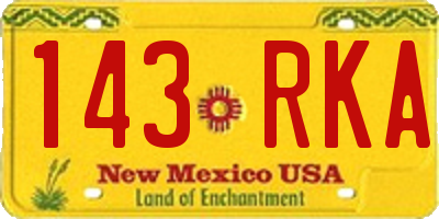NM license plate 143RKA