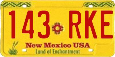 NM license plate 143RKE