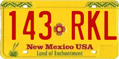 NM license plate 143RKL