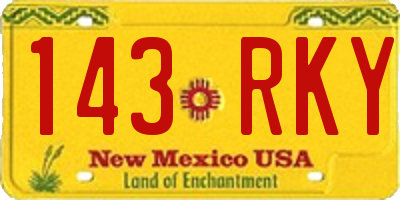 NM license plate 143RKY