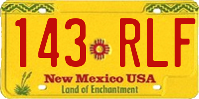 NM license plate 143RLF