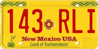 NM license plate 143RLI