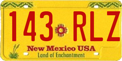 NM license plate 143RLZ