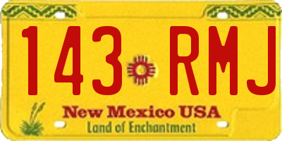 NM license plate 143RMJ