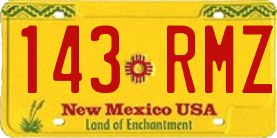 NM license plate 143RMZ
