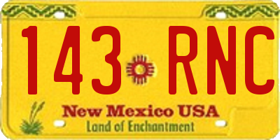 NM license plate 143RNC