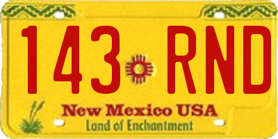NM license plate 143RND