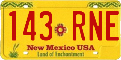 NM license plate 143RNE
