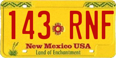 NM license plate 143RNF