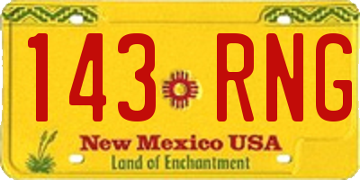 NM license plate 143RNG