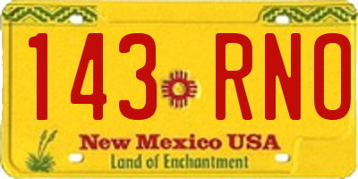 NM license plate 143RNO