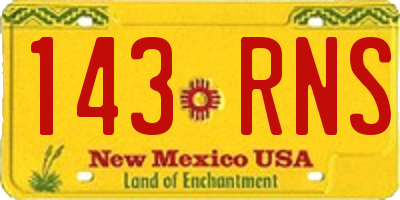 NM license plate 143RNS