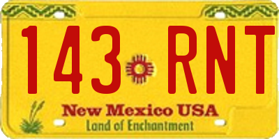 NM license plate 143RNT