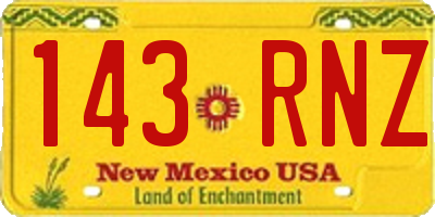 NM license plate 143RNZ
