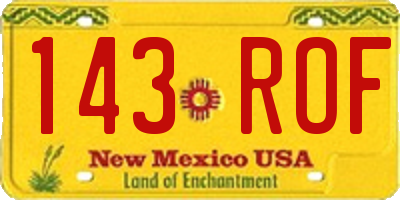 NM license plate 143ROF