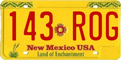 NM license plate 143ROG