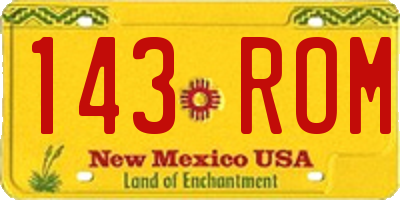 NM license plate 143ROM