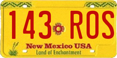 NM license plate 143ROS