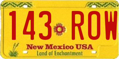 NM license plate 143ROW
