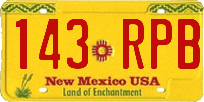 NM license plate 143RPB