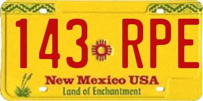 NM license plate 143RPE