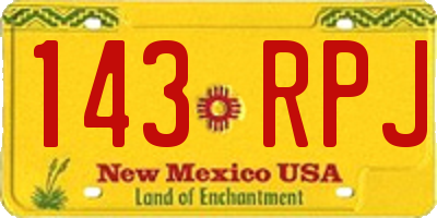 NM license plate 143RPJ