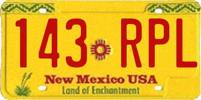 NM license plate 143RPL